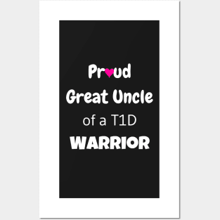 Proud Great Uncle White Text Pink Heart Posters and Art